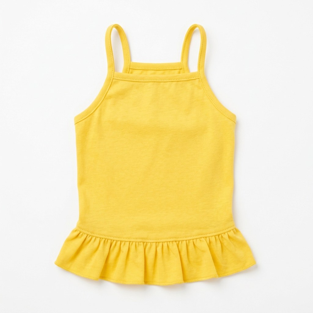 Thin-strap camisole top with ruffle hem
