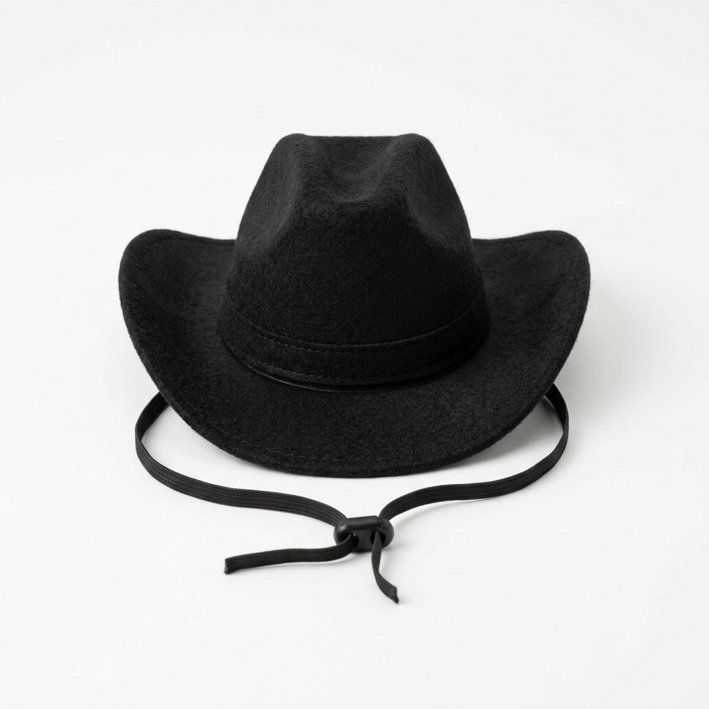 Western cowboy hat with elastic chin strap