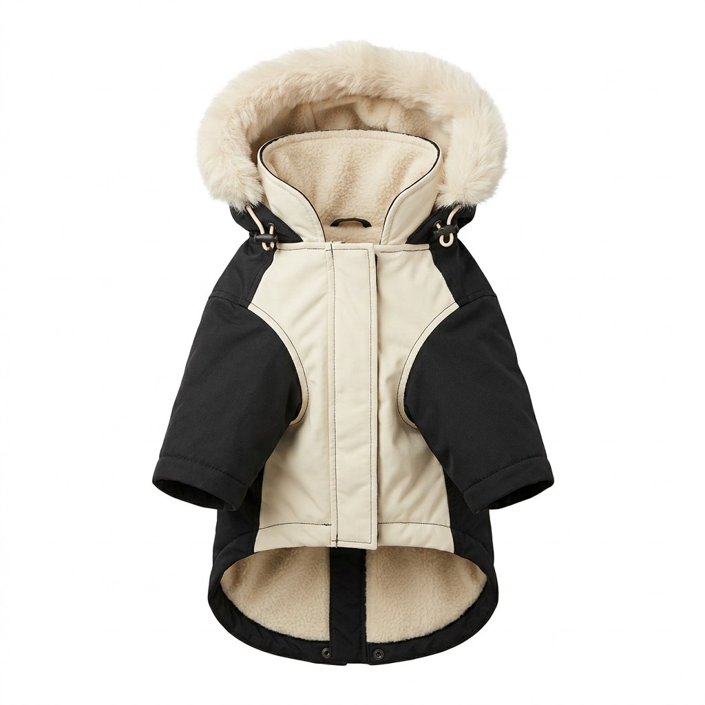 Waterproof fleece-lined winter parka with faux-fur-trimmed hood